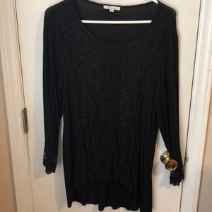 Black lace dress blouse